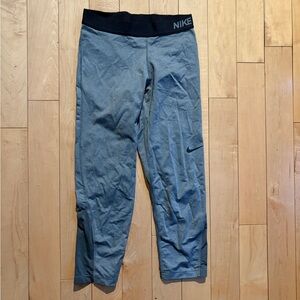 Nike Pro Black and Gray Crop Leggings